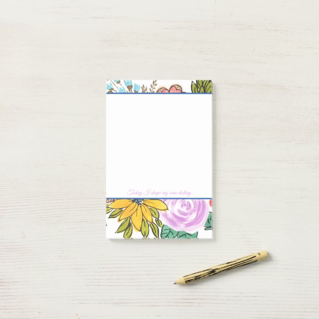 Summer Florals Colourful Personalized Notes (On Desk)