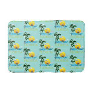 Summer Florida Sailboat Sunset Coastal Beach Bath Mat