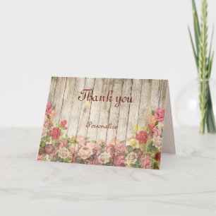 Summer Flower Bouquet Wood Fence - Personalize Card