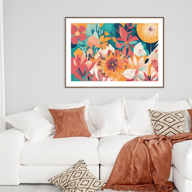 Summer Flower Elegant Chic Modern Art Poster (Summer Flower Elegant Chic Modern Art Poster)