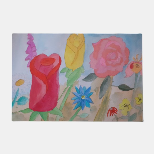 Summer Flower Garden Doormat (Front)