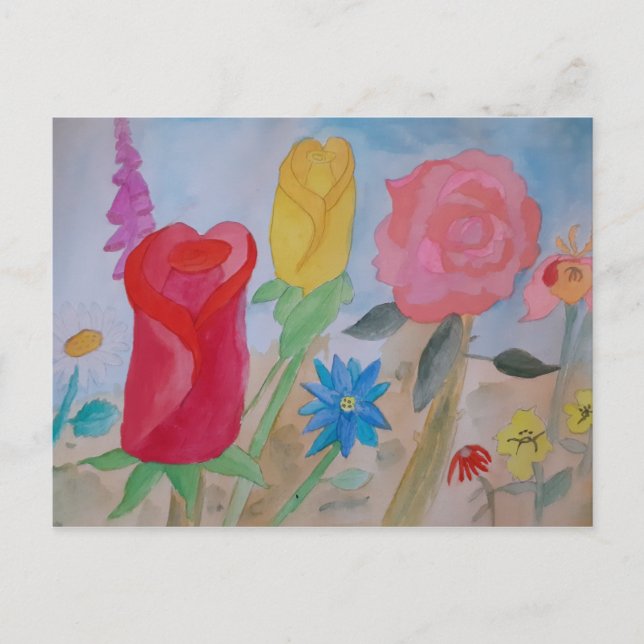 Summer Flower Garden Postcard (Front)