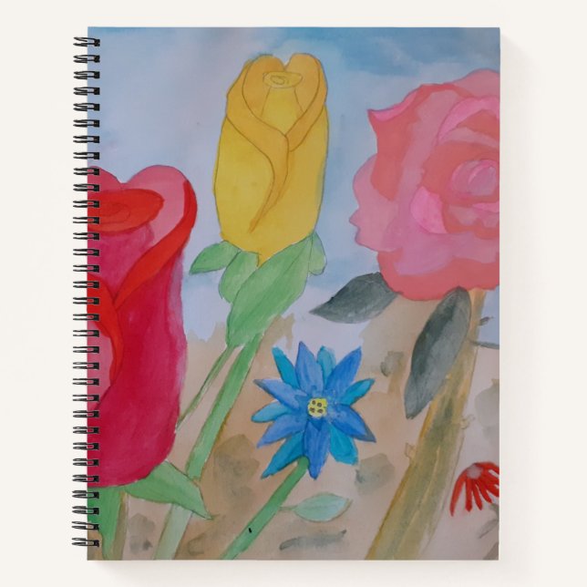 Summer Flower Garden Spiral Notebook (Front)