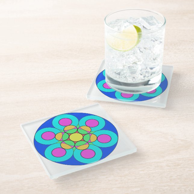 Summer Flower Glass Coaster (Angled)