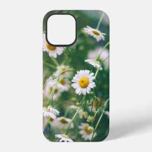 Summer flower pattern in green meadow with blue an iPhone 12 case
