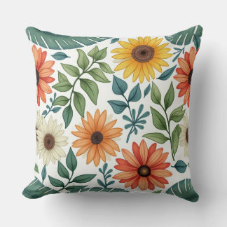 Summer flower pattern pillow cushion