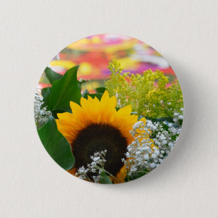 Summer flowers 2 inch round button