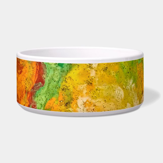 Summer Flowers abstract Orange Gold Yellow  (Front)