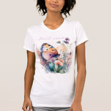 Summer flowers and butterfly women's T-Shirt
