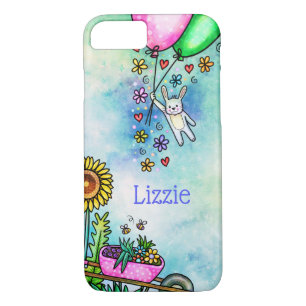 Summer Flowers and Whimsical Bunny with Balloons Case-Mate iPhone Case