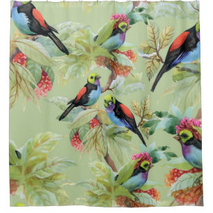 Summer Flowers Birds: Tropical Pattern