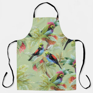 Summer Flowers Birds: Tropical Pattern Apron
