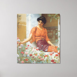 Summer Flowers by John William Godward Wrapped Ca Canvas Print