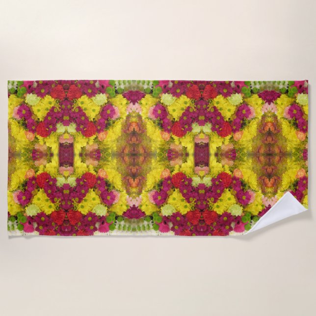 Summer Flowers Design for Beach Towel (Front)