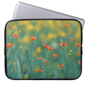 Summer Flowers (Floral Field) (Red Flowers) Laptop Sleeve