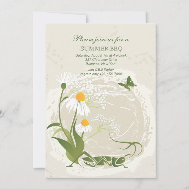 Summer Flowers Invitation (Front)