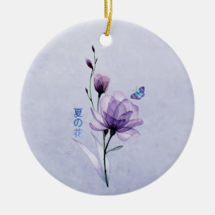 Summer Flowers, Japanese Art Ceramic Ornament