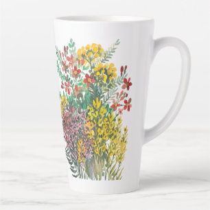 Summer flowers latte mug