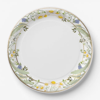 Summer Flowers Paper Plate
