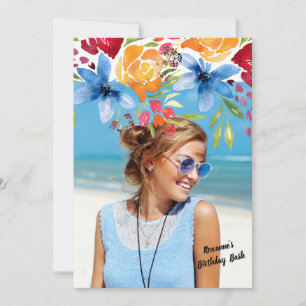 Summer Flowers Photo Invitation