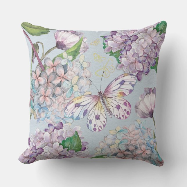 Summer Flowers Throw Pillow (Front)