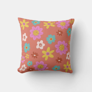 Summer Flowers Throw Pillow