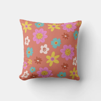 Summer Flowers Throw Pillow