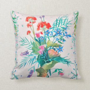 Summer Flowers Throw Pillow