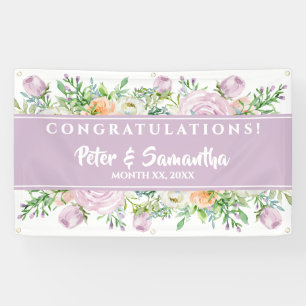 Summer Flowers Wedding Congratulations Banner