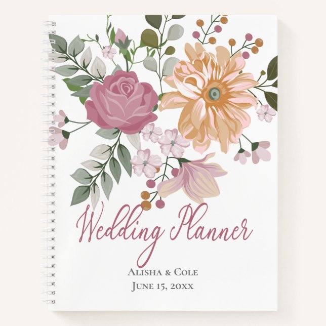 Summer Flowers Wedding Planner Notebook (Front)