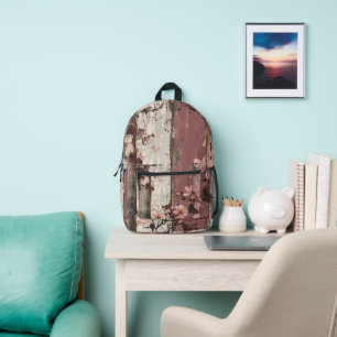 Summer Flowers & Wood Printed Backpack