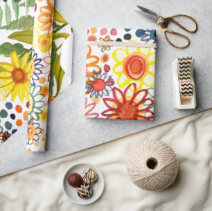 Summer flowers wrapping paper