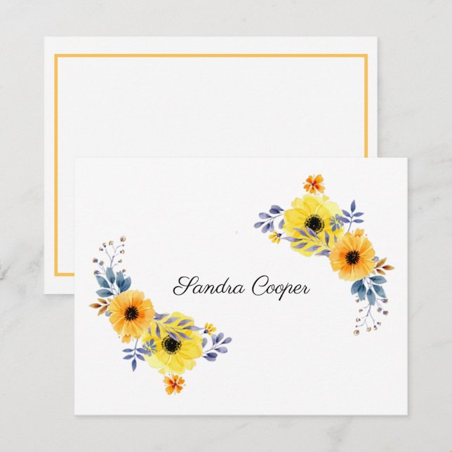 Summer Flowers Yellow From Your Desk A Personal Card (Front/Back)