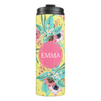 Summer Flowers Yellow Personalized Thermal Tumbler