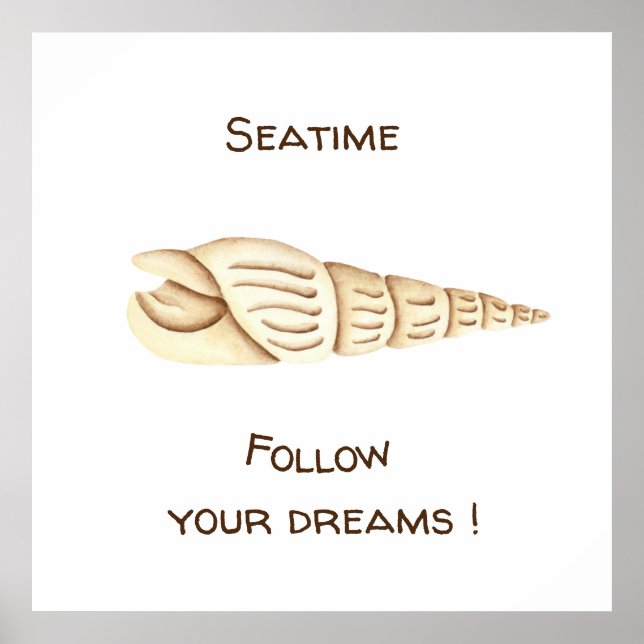 Summer Follow your dreams Shell Romantic Cute Pape Poster (Front)