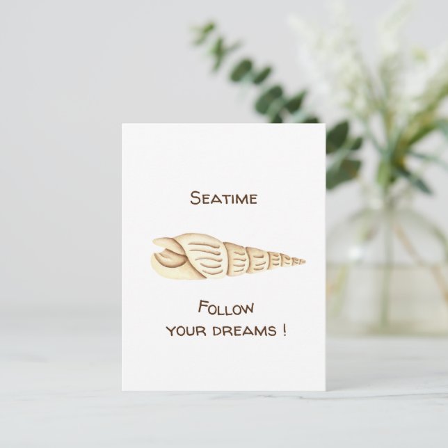 Summer Follow your dreams Shell Romantic Cute  Postcard (Standing Front)