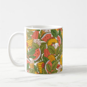 Summer food seamless pattern. Sanwiches,ice cream  Coffee Mug