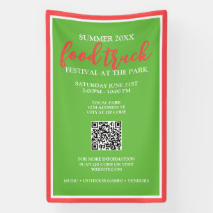 Summer Food Truck Festival Event Vertical Banner