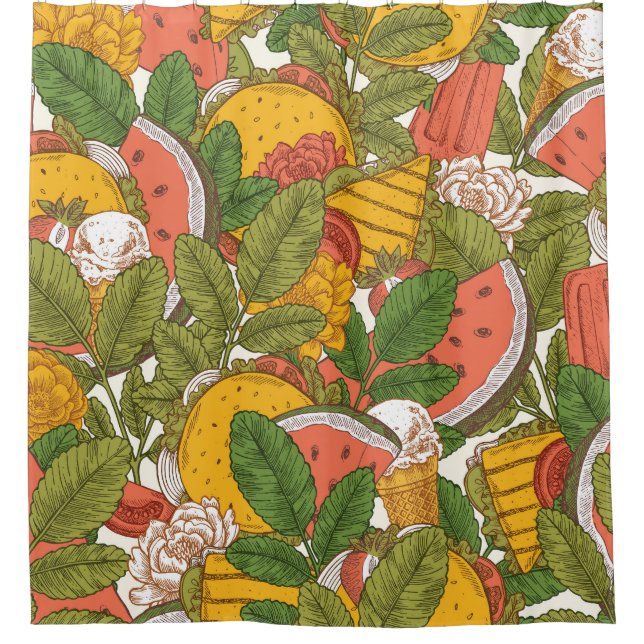 Summer Food Vintage Illustration Pattern (Front)