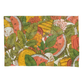 Summer Food Vintage Illustration Pattern Pillowcase