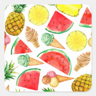 Summer Food: Watermelon Ice-cream Square Sticker