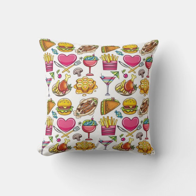 Summer Foods Throw Pillow (Front)