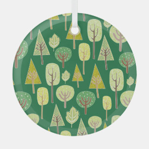 Summer Forest: Nature Inspired Design Glass Ornament