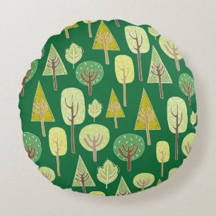 Summer Forest: Nature Inspired Design Round Pillow