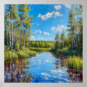 🌲 Summer Forest Wall Art Nature Decor Gift 🌿