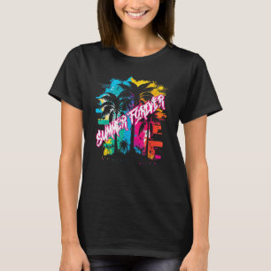 Summer Forever 80s Retro Vaporwave Beach Palm Tree T-Shirt