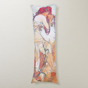 Summer (Four Seasons), Alphonse Mucha Body Pillow