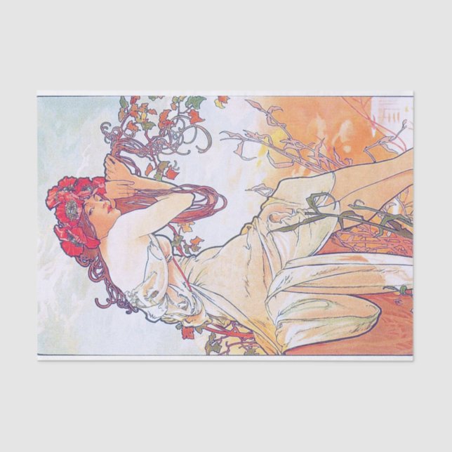 Summer (Four Seasons), Alphonse Mucha Tissue Paper (Front)