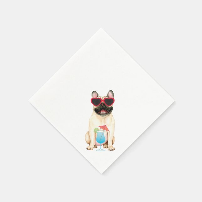 Summer French Bulldog Napkin (Corner)