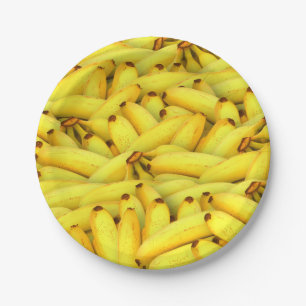 summer fresh bananas fruit photo paper plate